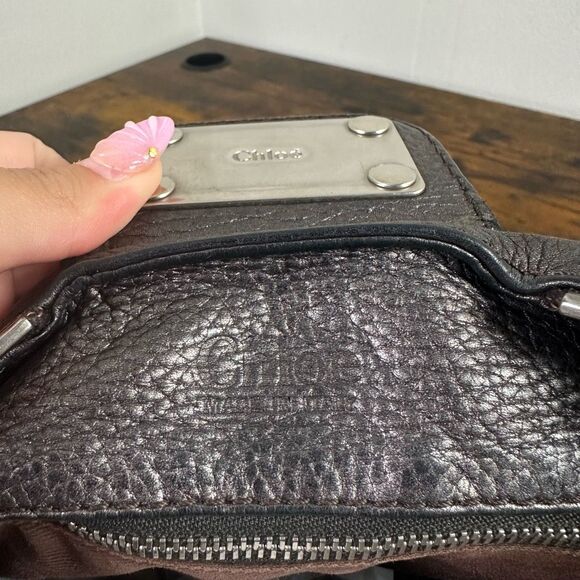 Chloe Paddington Vintage Bag Satchel Silver Black Gunmetal With Purple Tint Rare - Picture 5 of 16